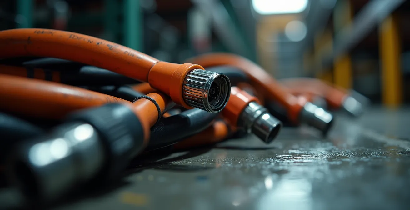 Détail technique de matériel de tournage sur un plateau